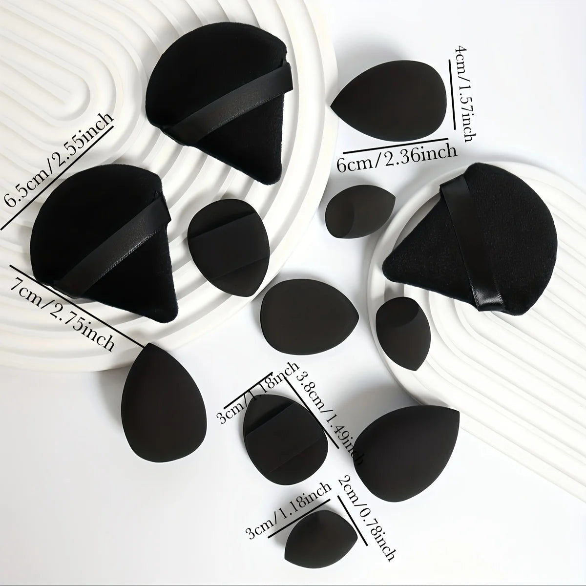 12-Piece All-Purpose Makeup Sponge Set – Powder Puffs, Beauty Eggs & Mini Cushions