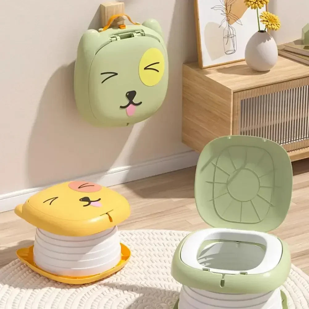 Portable Folding Toilet for Kids, Travel Potty for Car, Camping, Indoor & Outdoor Use