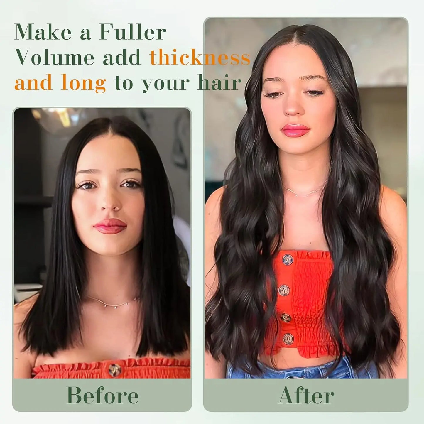 100% Brazilian Remy Clip-In Hair Extension - Natural Straight Invisible One-Piece
