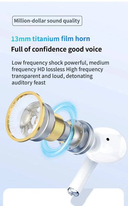 Tideboom W01 TWS Max Wireless Bluetooth Earbuds - Noise Cancelling for iPhone & Android
