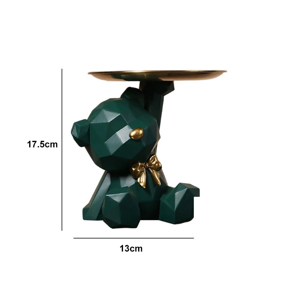 Bulldog Resin Sculpture with Tray - Cool Dog Ornament & Coin Piggy Bank for Table Decoration