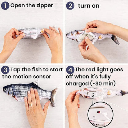 USB Charging Electric Fish Toy – Interactive Pet Chew Toy for Dogs & Cats