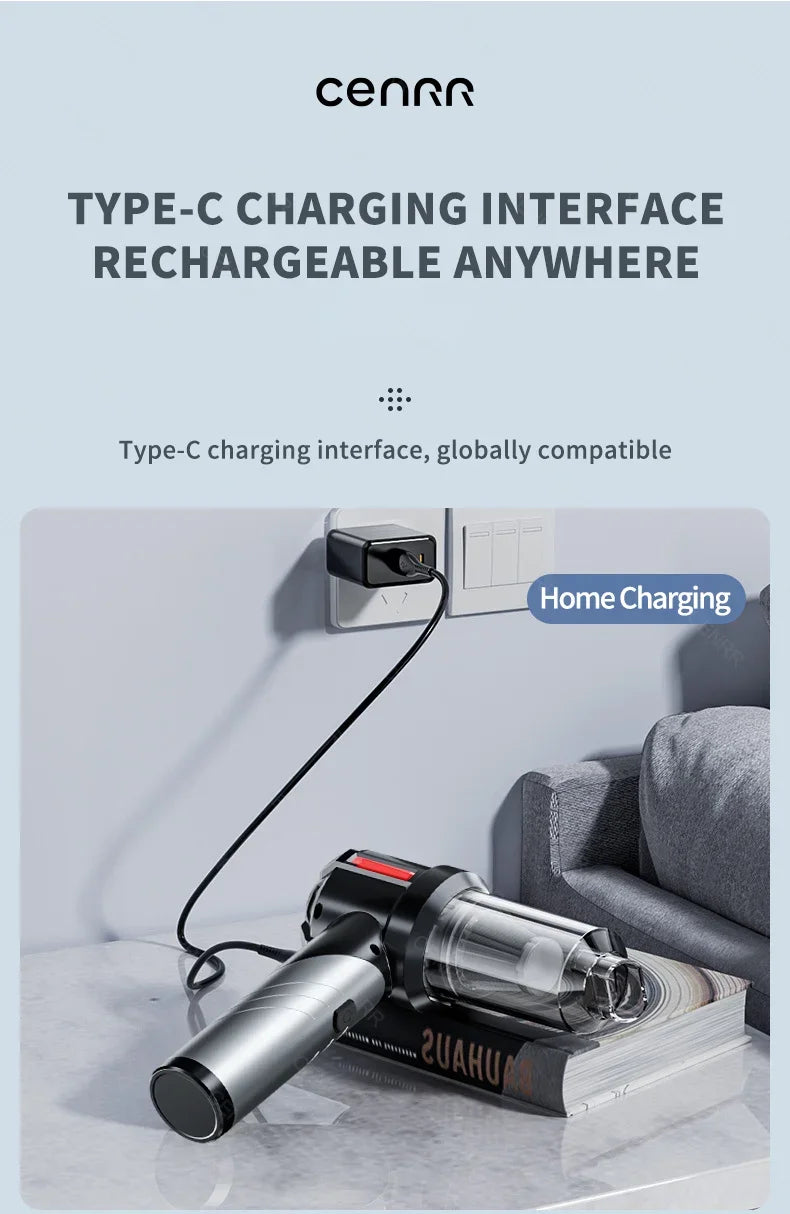 CENRR 998000PA Car Vacuum Cleaner, Powerful Handheld Wireless Blower for Home & Car