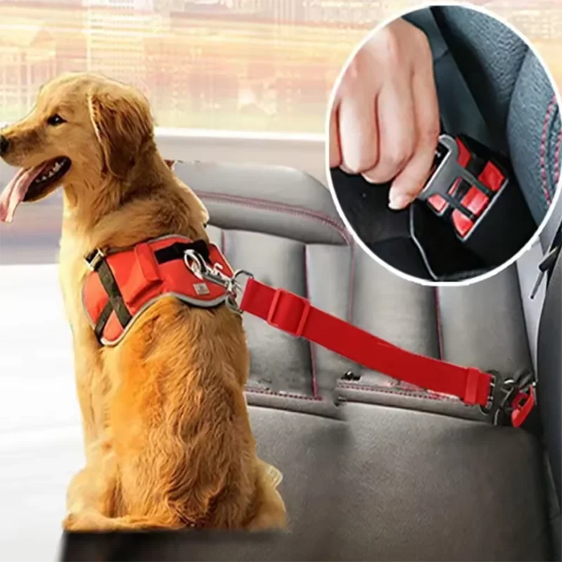 New Dog Car Seat Belt Safety Protector Travel Accessories Leash Collar Breakaway Solid Car Harness