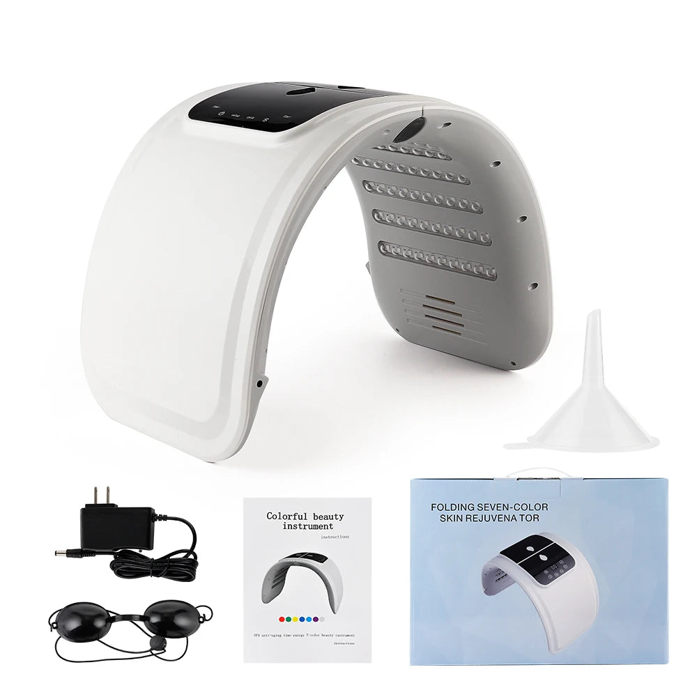 foreverlily LED Face Mask PDT Machine - 7-Color Photon Skin Rejuvenation & Nano Spray for Face & Body