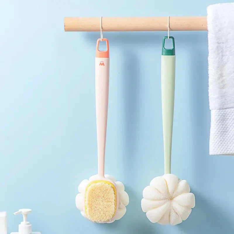 Loofah Back Scrubber Long Handle Body Brush with Soft Mesh Sponge for Exfoliating Massage