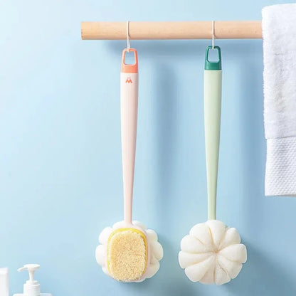 Loofah Back Scrubber Long Handle Body Brush with Soft Mesh Sponge for Exfoliating Massage