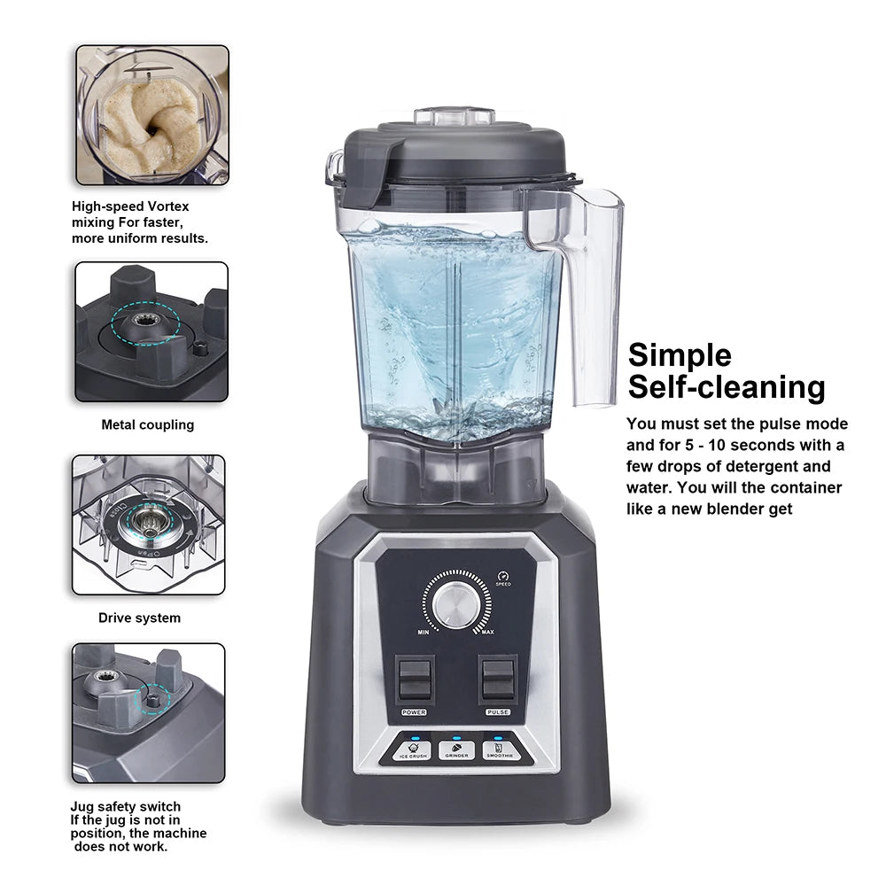 BioloMix Automatic Smoothie Blender 2L, BPA Free, Food Mixer & Ice Crusher