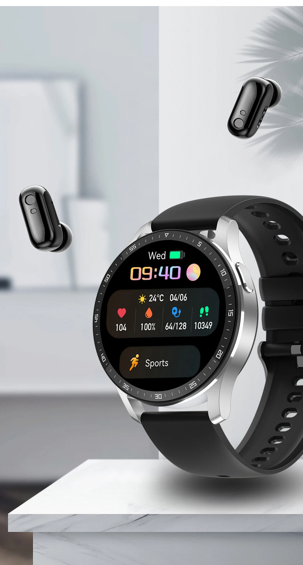 X7 2-in-1 Smart Watch with Earbuds, TWS Bluetooth Earphones, Heart Rate & Blood Pressure Monitor, Fitness Sport Watch