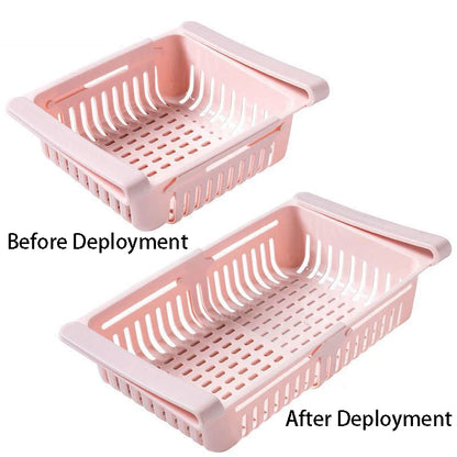 Flexible Expandable Fridge Organizer Drawer Storage Rack