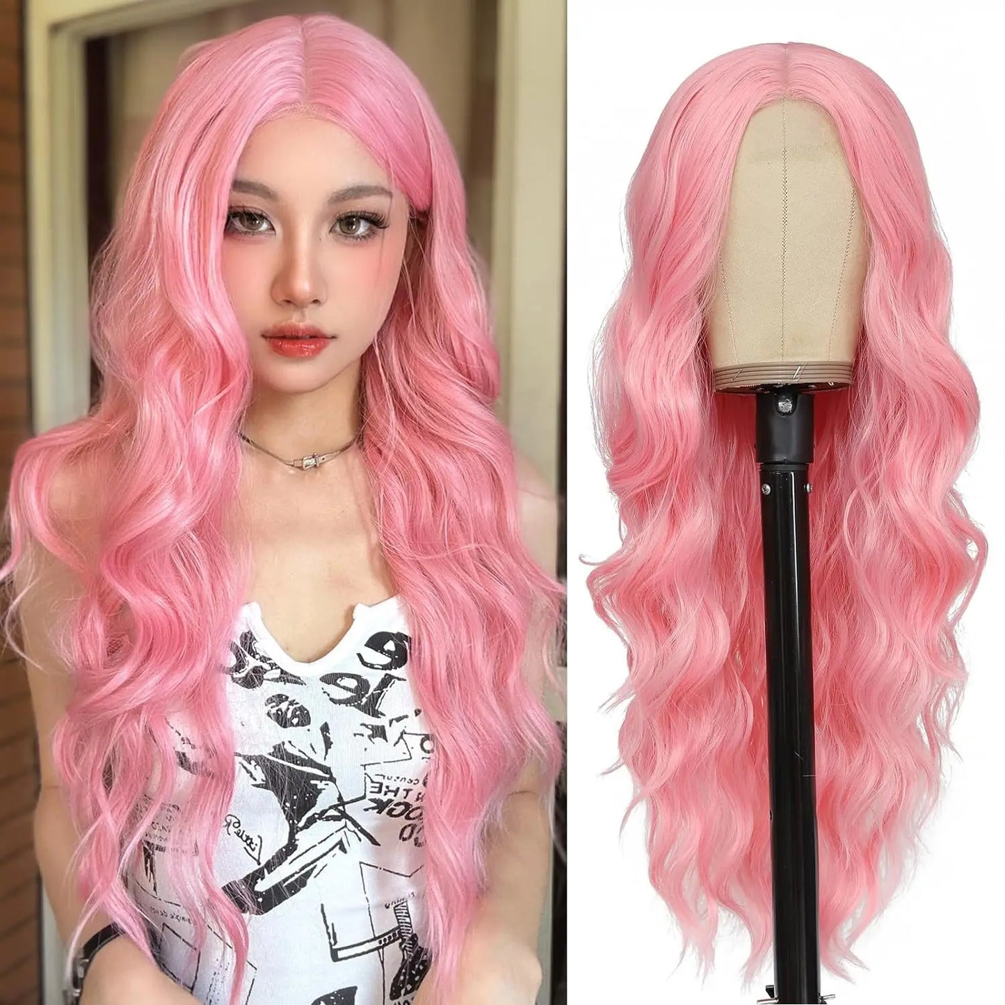Synthetic Long Lace Ombre Blonde Wavy Wig 26 Inch for Women