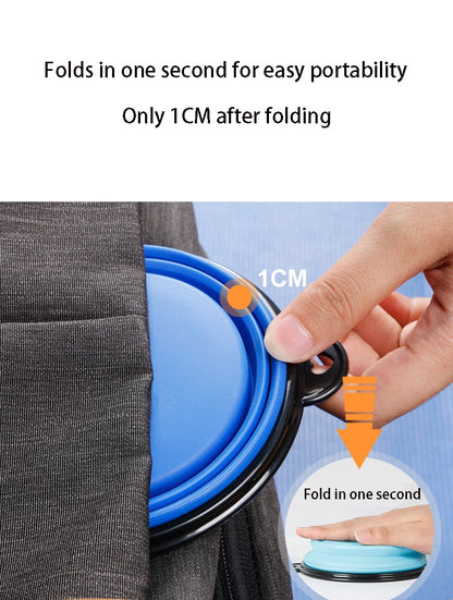 Collapsible Silicone Dog Bowl – Portable Folding Feeder for Outdoor Travel (350/1000ml)