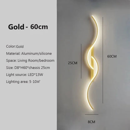 Modern LED Wall Lamp - Minimalist Bedside & Living Room Strip Sconce Indoor Lighting Fixture