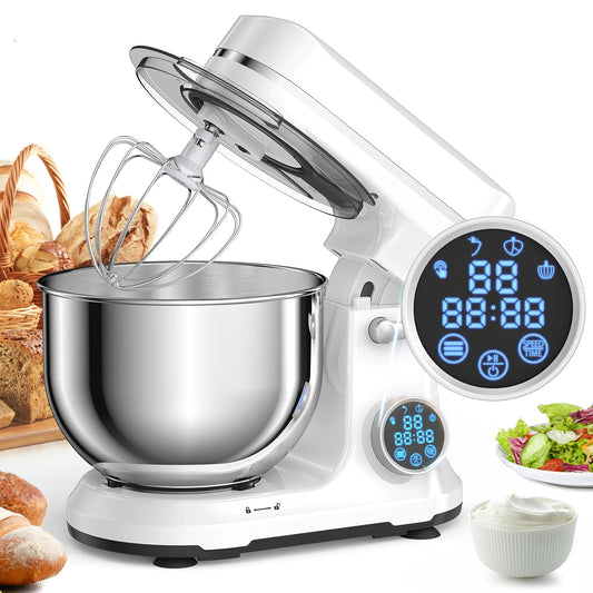 BioloMix 1200W Kitchen Stand Mixer with 11 Speeds, Dough Hook & Whisk, OLED Screen