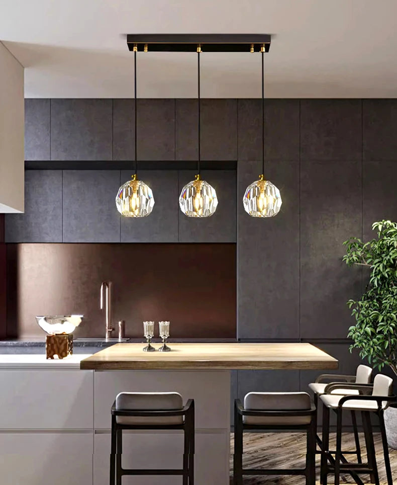 Modern Glass Pendant Lights, LED Ceiling Lamp & Hanging Chandelier for Dining Room
