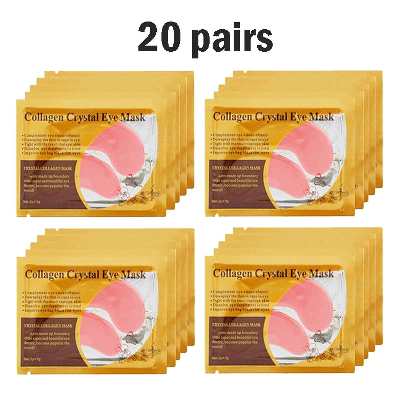 Gold Collagen Crystal Eye Mask - Firming & Moisturizing Eye Patches (5/10/20/30 Pairs)