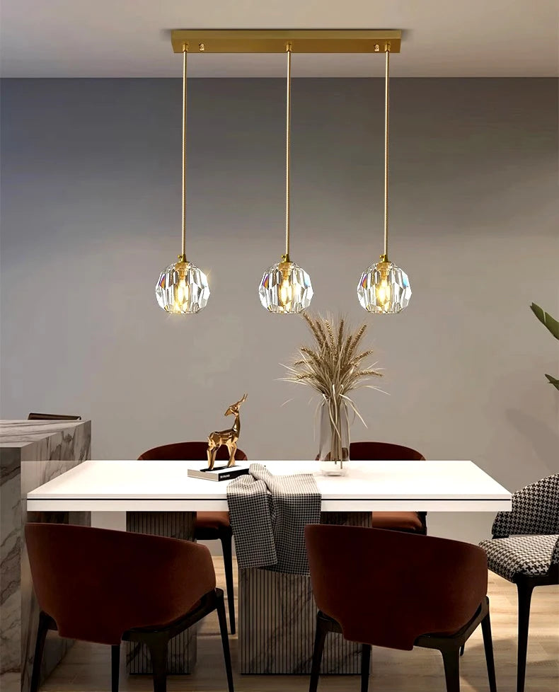 Modern Glass Pendant Lights, LED Ceiling Lamp & Hanging Chandelier for Dining Room