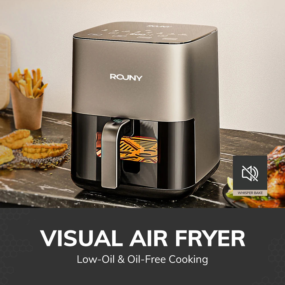 ROUNY 5L Air Fryer, Electric Oilless Cooker with Touch Control & Visible Window