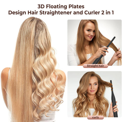 Small Flat Iron for Short Hair & Beard Temperature Adjustable Pencil Straightener 3/10 Inch Fast Heat Up