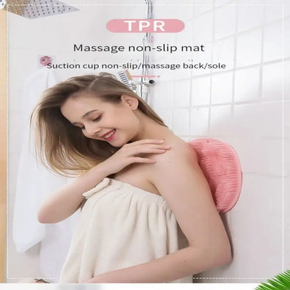 Exfoliating Shower Massage Scraper & Non-slip Bath Mat with Silicone Foot Wash Brush