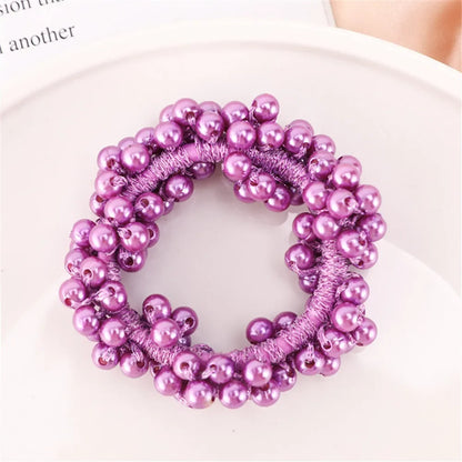 Crystal Pearls Hair Rope Handmade Elastic Beaded Ponytail Holder for Women & Girls Hair Accessories