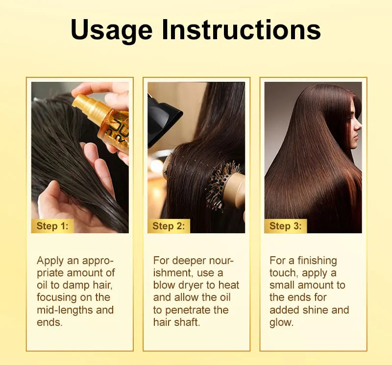 PURC Morocco Argan Oil Hair Serum - Nourishing Treatment for Smoothing, Shine, and Repairing Damaged, Frizz, and Dry Hair