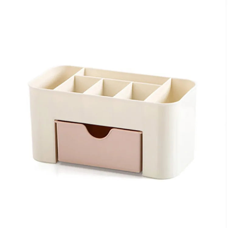 Makeup Organizer Storage Box with Drawer – Acrylic Plastic Case for Lipstick, Brushes & Cotton Swabs