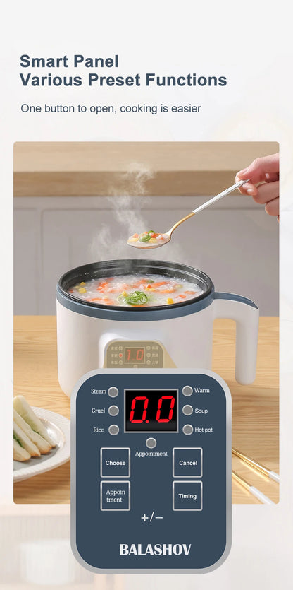 Mini Electric Rice Cooker & Multicooker for 1-2 People - Hotpot, Soup & More