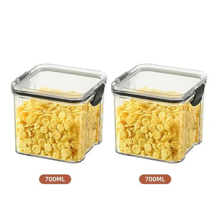 Stackable Plastic Food Storage Containers Set 460-1800ml for Grains, Tea & Snacks