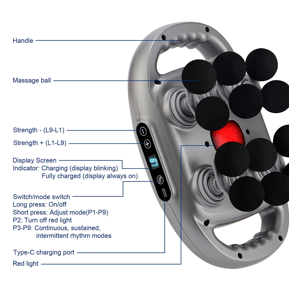 42-Head Fascia Gun High-Frequency Vibration Body Massager for Neck, Back & Waist Relief