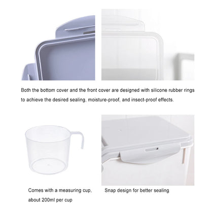 Dog Food Storage Container with Roller Base & Measuring Cup – Leakproof & Mothproof