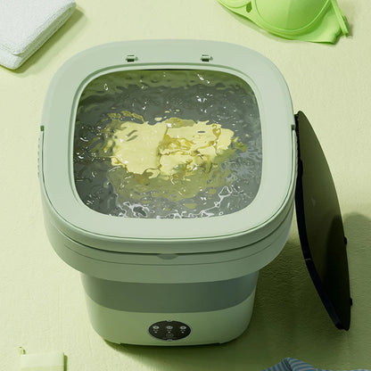 6L 11L Folding Portable Washing Machine Big Capacity with Spin Dryer Bucket for Clothes Travel Home Underwear Socks Mini Washer