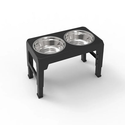 BOOTEELY Elevated Dog Feeder with Adjustable Stand & Double Stainless Steel Bowls for All Dog Sizes