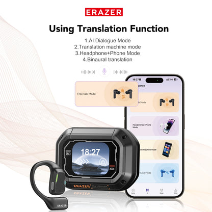 Erazer XP6 AI Translator Earbuds - Wireless Gaming Headset with Equalizer App & Waterproof Bluetooth Earphones