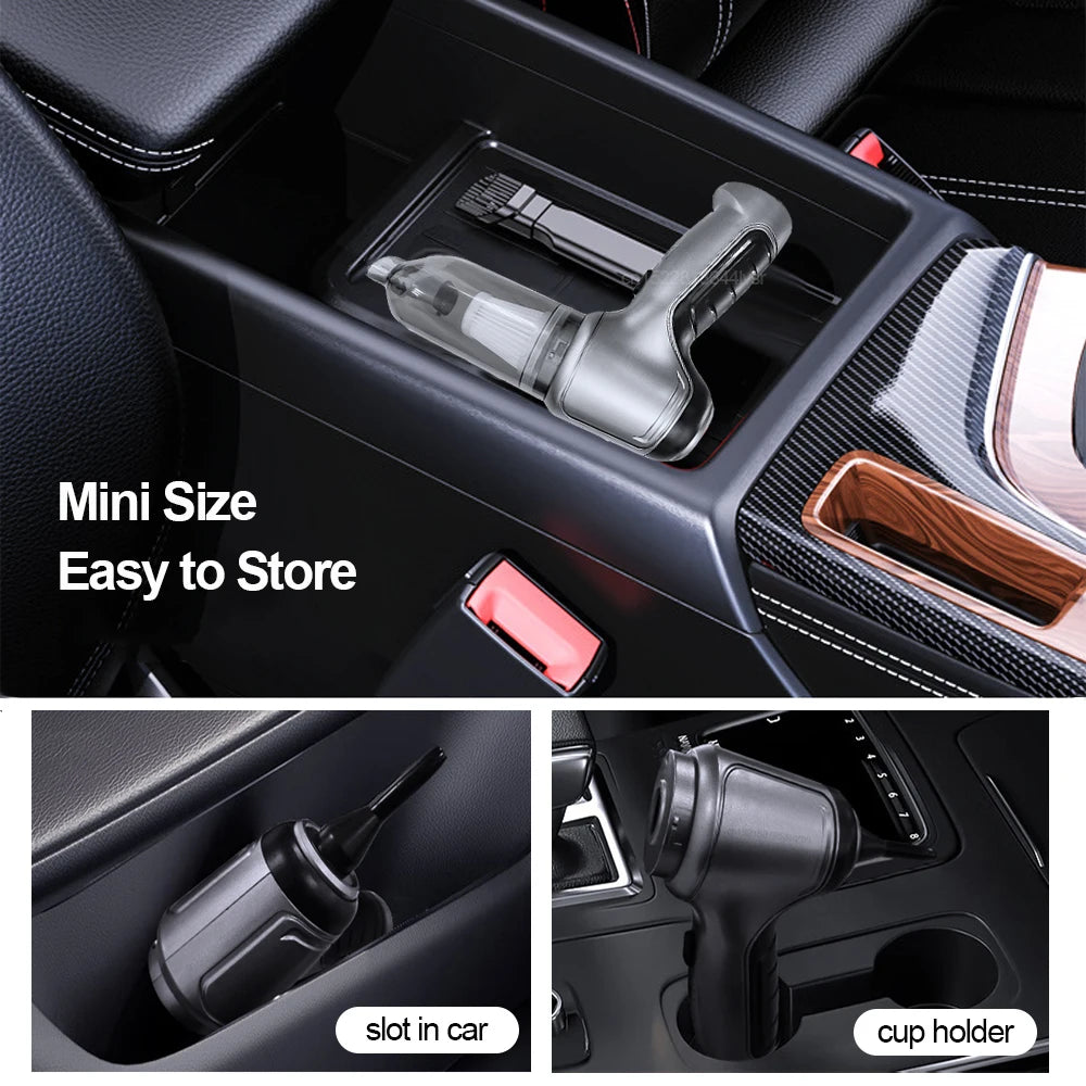 Portable Wireless Car Vacuum Cleaner, 95000PA Strong Suction Handheld Blower for Home & Car