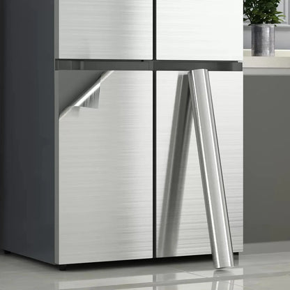 PVC Stainless Steel Removable Wallpaper - Waterproof, Oil-Proof Vinyl Sticker for Kitchen & Appliances
