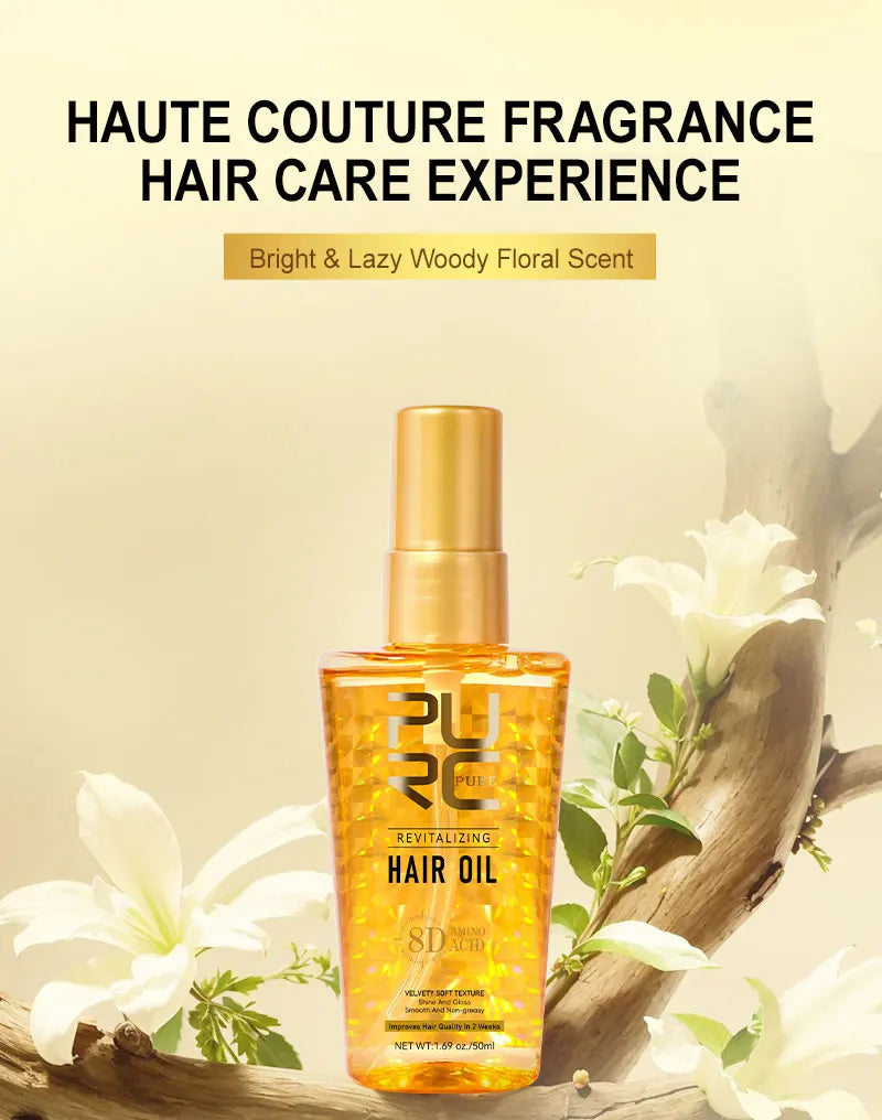 PURC Morocco Argan Oil Hair Serum - Nourishing Treatment for Smoothing, Shine, and Repairing Damaged, Frizz, and Dry Hair