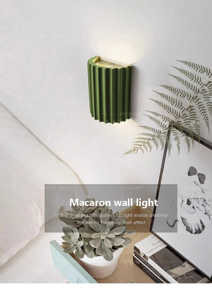 Macaron LED Wall Lamp - Resin Luxury Sconce for Living Room, Bedside & Hallway Decor