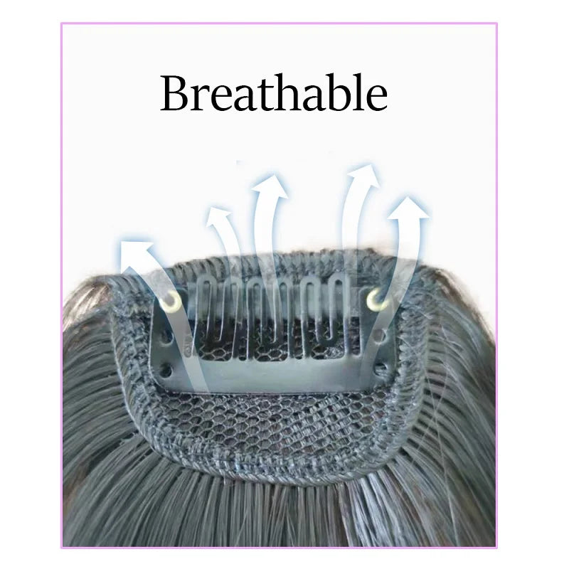 Synthetic Invisible Air Bangs Hair Extension for Women - Black & Brown