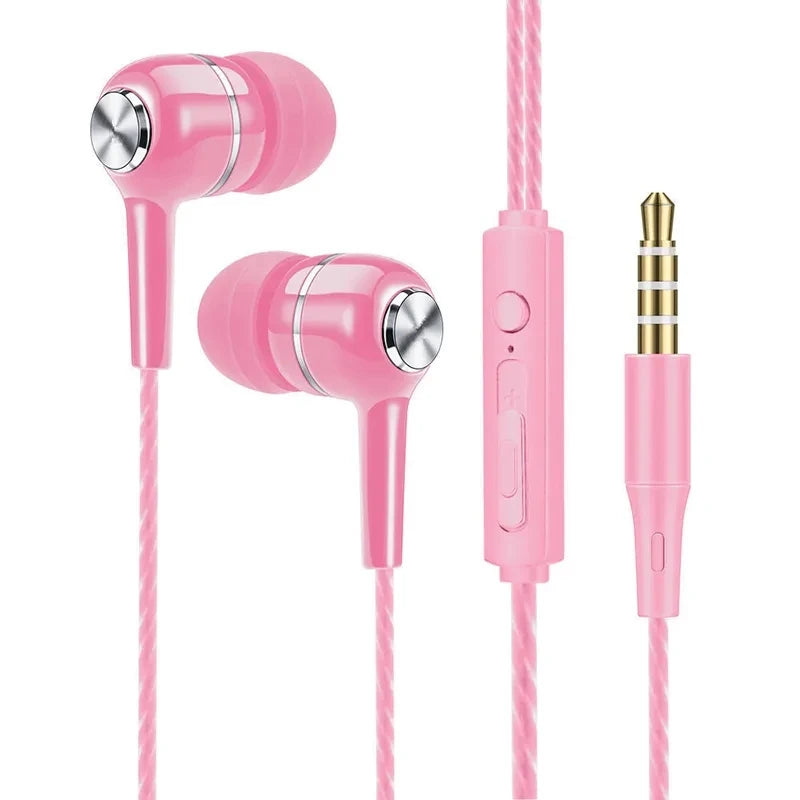 3.5mm Wired Earphones with Microphone - Bass HiFi Stereo In-Ear Headset for Phones