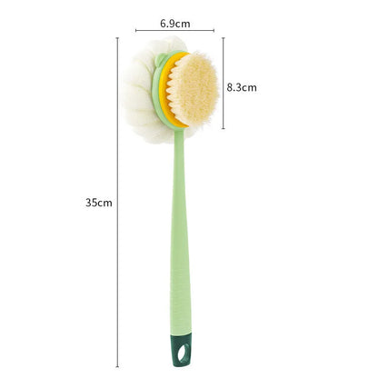 Loofah Back Scrubber Long Handle Body Brush with Soft Mesh Sponge for Exfoliating Massage