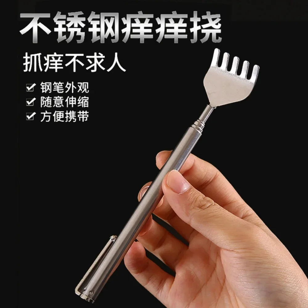 Portable Extendable Back Scratcher Stainless Steel Telescoping Itch Relief Tool
