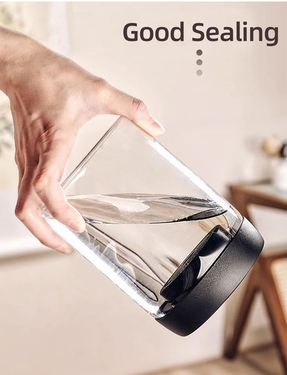 Vacuum Sealed Coffee Bean Storage Jar - Glass Food & Tea Fresh Storage Bottle for Kitchen