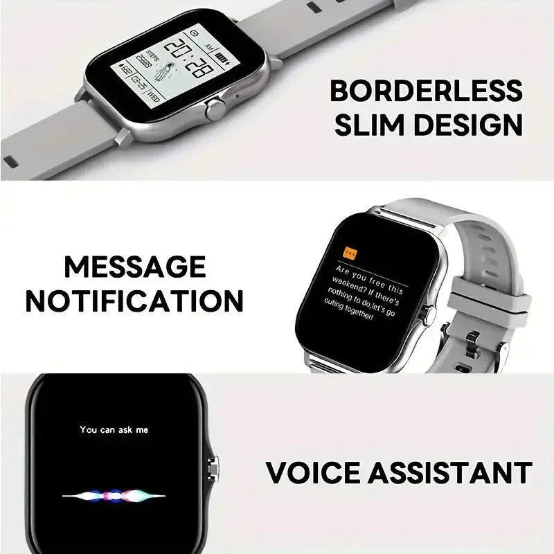 LAXASFIT 2025 Smart Watch, Bluetooth Talk, Full Touch Screen, Heart Rate Monitor, Sports Fitness Tracker for Men & Women