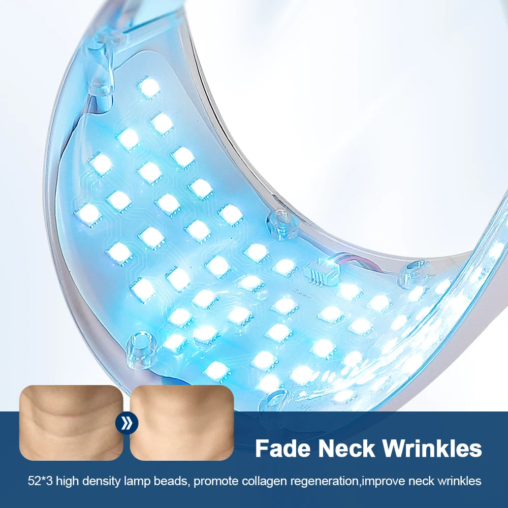 Wireless 7-Color LED Face Beauty Machine - Skin Tightening & Rejuvenation Facial & Neck Mask