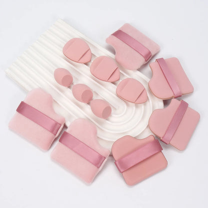 12-Piece All-Purpose Makeup Sponge Set – Powder Puffs, Beauty Eggs & Mini Cushions