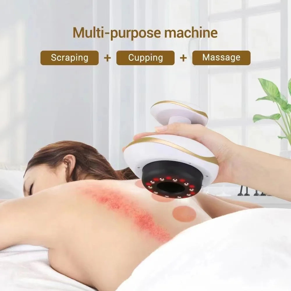 Home Electric Guasha Scraping Massage Cupping Body Massager with Suction & Heating Fat Burner