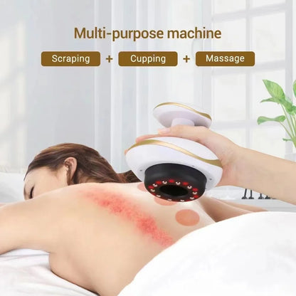 Home Electric Guasha Scraping Massage Cupping Body Massager with Suction & Heating Fat Burner
