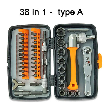Labor-Saving Ratchet Screwdriver Set, Household Magnetic Toolbox with Torx Bits