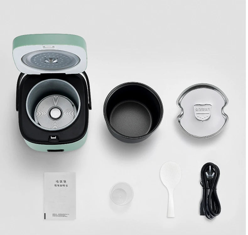 Mini Rice Cooker 1.2L Electric Cooking Machine for 1-2 People, Food Warmer & Steamer